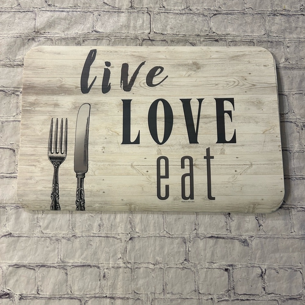 FARMHOUSE RUSTIC LIVE LOVE EAT THEMED COFFEE STATION PREP MATS VINYL USA (6)